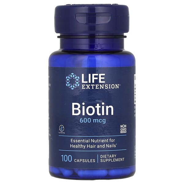 Life Extension Biotin, 600 mcg, 100 Capsules