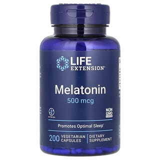 Life Extension, Melatonina, 500 mcg, 200 cápsulas vegetales