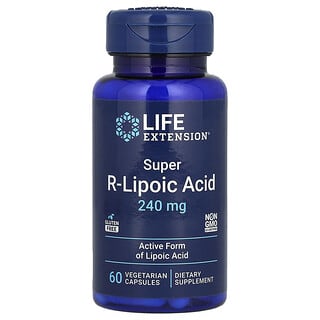 Life Extension, супер R-липоевая кислота, 240 мг, 60 вегетарианских капсул