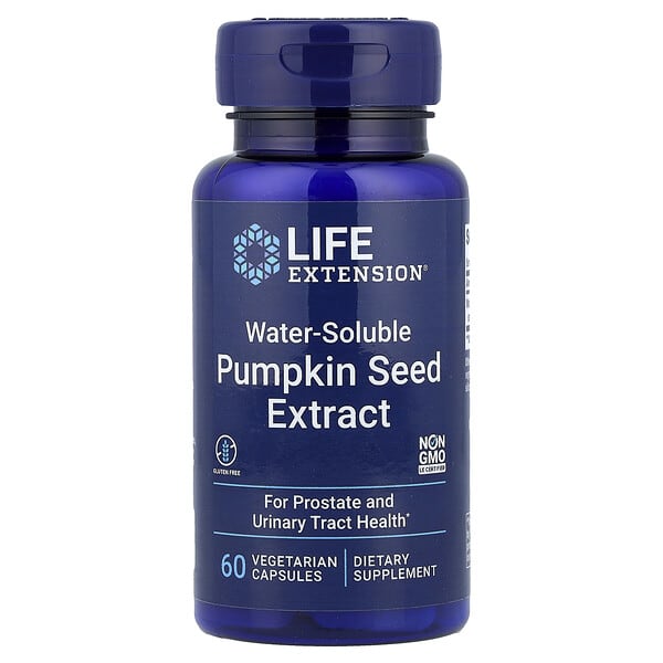Life Extension, 水溶性南瓜籽提取物，60 粒素食胶囊（每粒胶囊 262 毫克）
