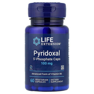 Life Extension, пиридоксаль 5'-фосфат в капсулах, 100 мг, 60 вегетарианских капсул