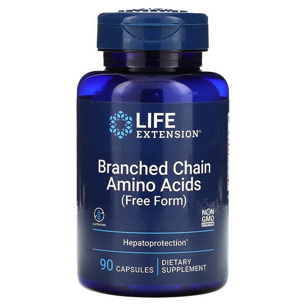 Life Extension, Branched Chain Amino Acids, Free Form, 90 Capsules