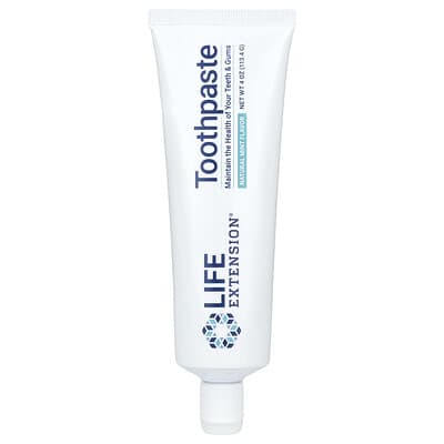 LifeExtension,зубнаяпаста,натуральныйвкусмяты,113,4г(4унции)