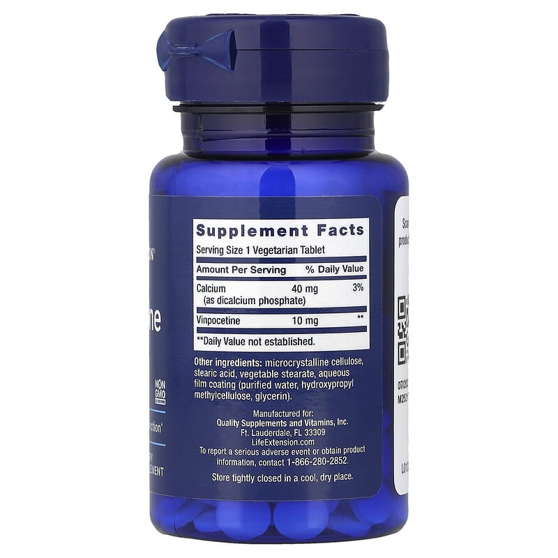 Vinpocetina, 10 mg, 100 Comprimidos Vegetarianos