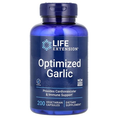 Life Extension, Optimised Garlic, 200 Vegetarian Capsules (600 mg per Capsule)