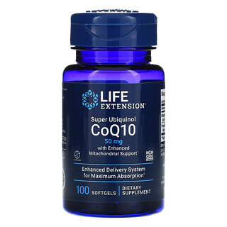 Life Extension, سوبر يوبيكوينول CoQ10 مع تعزيز دعم الميتوكوندريا، 50 ملغ، 100 كبسولة هلامية