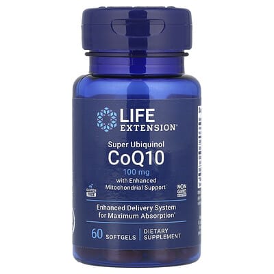 Life Extension, Super Ubiquinol CoQ10, Optimizing Mitochondrial Function, 100 mg, 60 Softgels