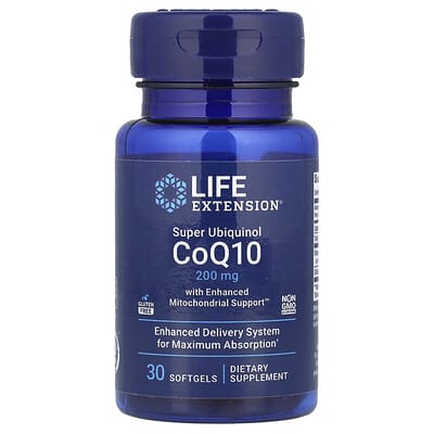 Life Extension, Super Ubiquinol CoQ10 with Premium Mitochondrial Help, 200 mg, 30 Softgels