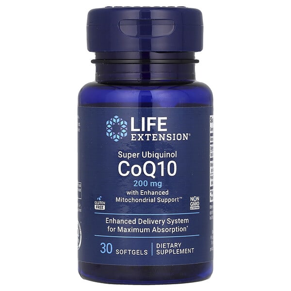 Life Extension, 超級泛醇輔酶 Q10，含優級線粒體幫助，200 毫克，30 粒軟凝膠