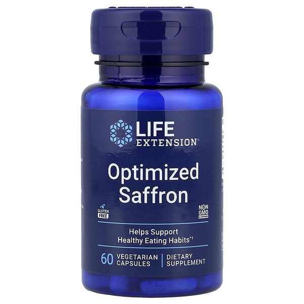 Life Extension Optimized Saffron, 60 Vegetarian Capsules (78 mg per Capsule)