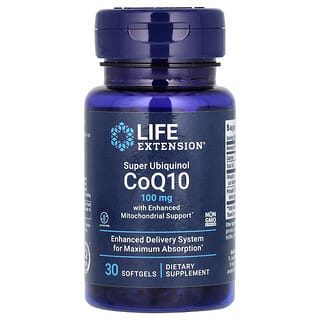 Life Extension, Super Ubiquinol CoQ10 avec Enhanced Mitochondrial Support, 100 mg, 30 capsules à enveloppe molle