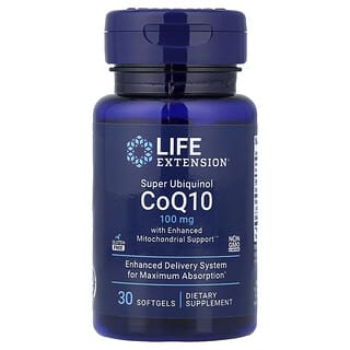 Life Extension, суперубихинол коэнзим Q10 с улучшенной поддержкой митохондрий, 100 мг, 30 мягких таблеток
