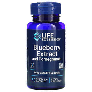 Life Extension, 蓝莓提取物和石榴，60 粒素食胶囊