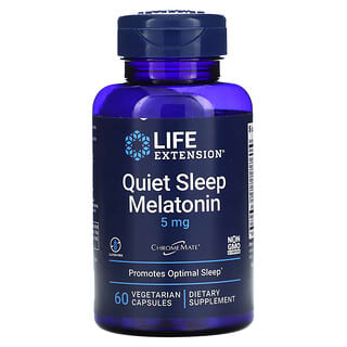 Life Extension‏, Quiet Sleep, מלטונין, 5 מ"ג, 60 כמוסות צמחיות