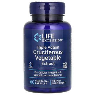 Life Extension, экстракт крестоцветных овощей тройного действия, 60 вегетарианских капсул