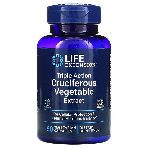 Life Extension, Triple Action Cruciferous Vegetable Extract, 60 Vegetarian Capsules