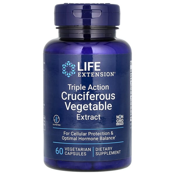 Life Extension, Triple Action Cruciferous Vegetable Extract, 60 Vegetarian Capsules