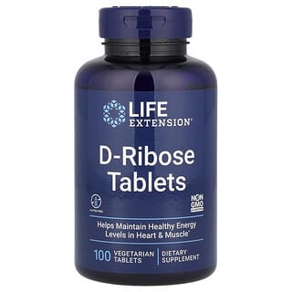 Life Extension, D-Ribose Tablets, 5,100 mg, 100 Vegetarian Tablets  (1,020 mg per Tablet)