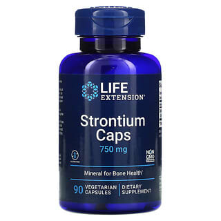 Life Extension, Strontium Caps, Mineral for Bone Health, 250 mg, 90 Cápsulas Vegetais