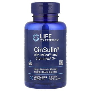 Life Extension, CinSulin con InSea2 y Crominex 3+, 90 cápsulas vegetales