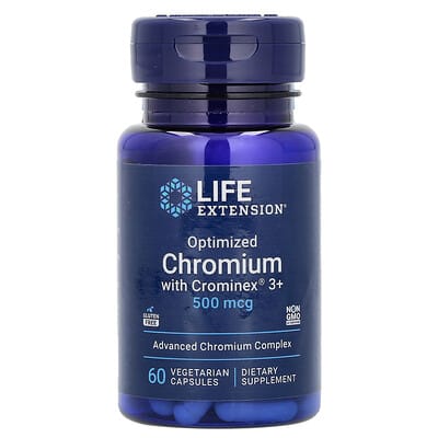 Life Extension, Optimized Chromium with Crominex 3+, 500 mcg, 60 Vegetarian Capsules