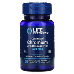 Life Extension, Crominex（クロミネックス）3+入り最適化クロム、500mcg、ベジカプセル60粒