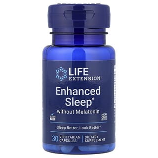 Life Extension, Улучшенный сон без мелатонина, 30 вегетарианских капсул