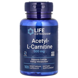 Life Extension, Asetil-L-Karnitin, 500 mg, 100 Kapsul Vegetarian