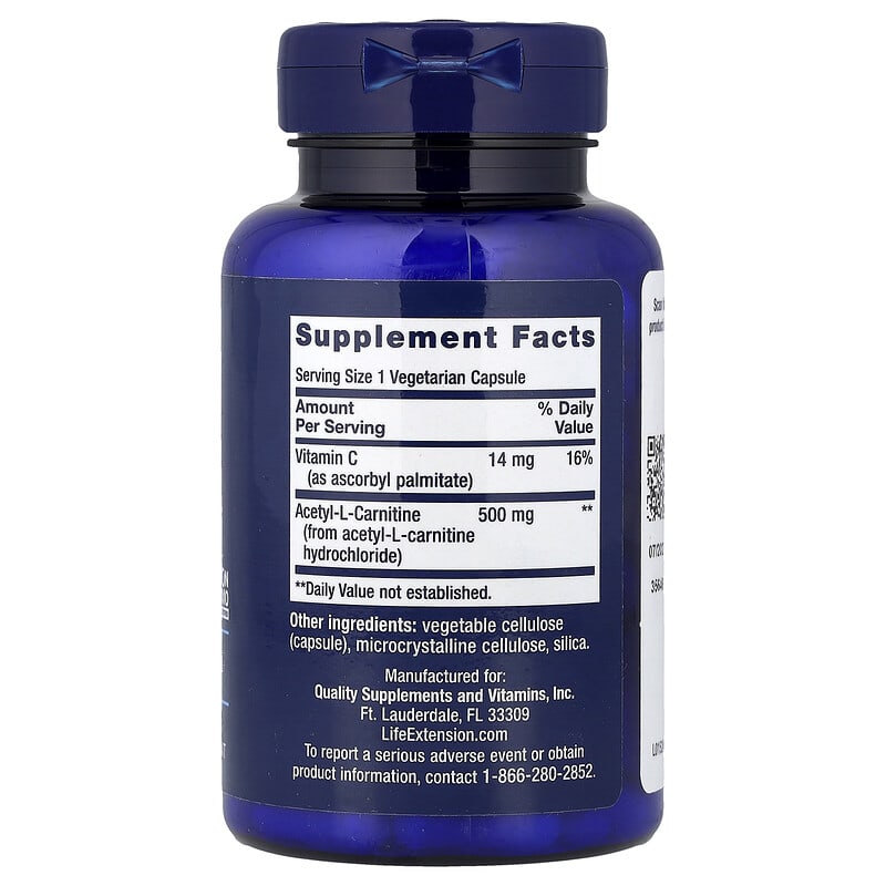 Acetyl-L-Carnitine, 100 Vegetarian Capsules