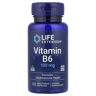 Life Extension, витамин B6, 250 мг, 100 вегетарианских капсул