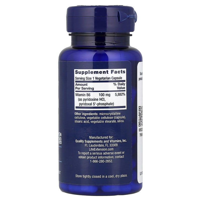 Vitamin B6, 100 mg, 90 Vegetarian Capsules