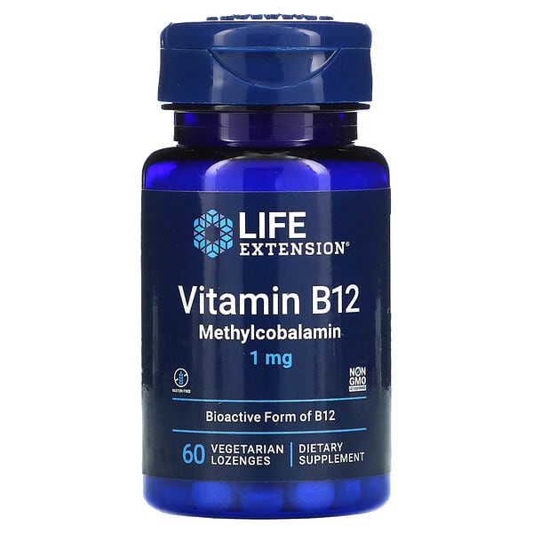 Life Extension, Vitamin B12 Methylcobalamin, 1 mg, 60 Vegetarian Lozenges