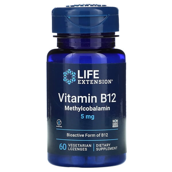 Life Extension, Vitamin B12 Methylcobalamin, 5 mg, 60 Vegetarian Lozenges