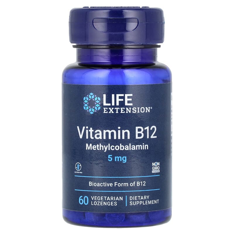 ビタミンB12メチルコバラミン、5mg、ベジタリアンロゼンジ60粒