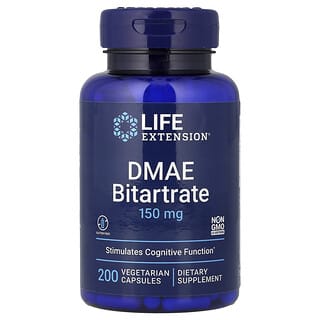 Life Extension, DMAE Bitartrate, 150 mg, 200 Kapsul Vegetarian