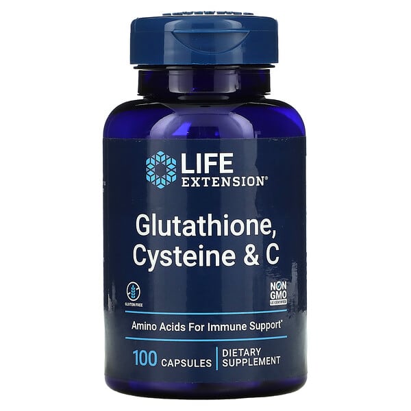 Life Extension, Glutatión, cisteína y vitamina C, 100 cápsulas