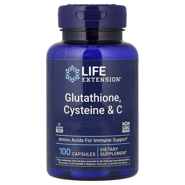 Life Extension, Glutationa, Cisteína e Vitamina C, 100 Cápsulas