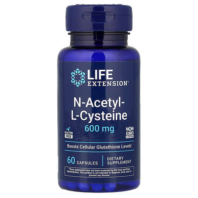 Life Extension, N-Acetyl-L-Cysteine, 600 mg, 60 Capsules Life Extension, N-Acetyl-L-Cysteine, 600 mg, 60 Capsules