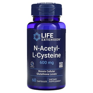 Life Extension‏, N-אצטיל-L-ציסטאין, 600 מ"ג, 60 כמוסות
