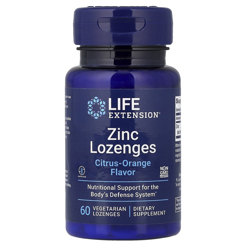 Zinc Lozenges（亜鉛のどあめ）、シトラスオレンジ、植物性のどあめ60