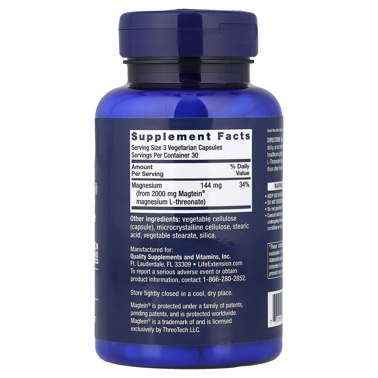 Life Extension, Neuro-Mag®，L-蘇糖酸鎂，90 粒素食膠囊（每粒膠囊 48 毫克）