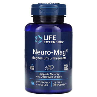 Life Extension, Neuro-Mag แมกนีเซียมแอล-ทรีโอเนต บรรจุ 90 แคปซูลมังสวิรัติ