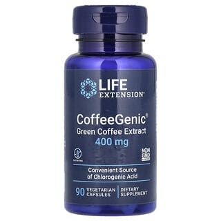 Life Extension, CoffeeGenic, екстракт зеленої кави, 400 мг, 90 вегетаріанських капсул