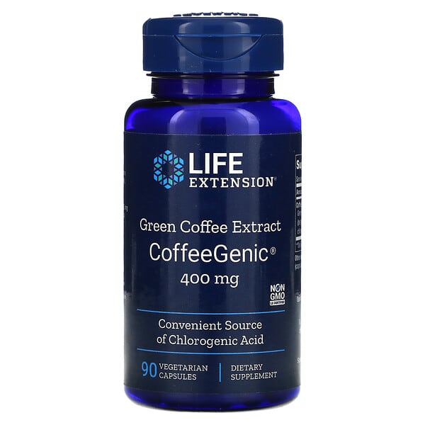 Life Extension‏, CoffeeGenic، مستخلص القهوة الخضراء، 400 ملجم، 90 كبسولة نباتية