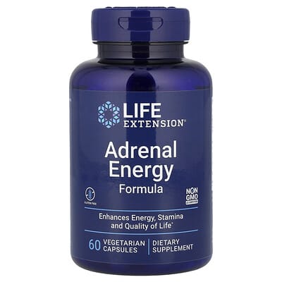 Life Extension, Adrenal Energy Formula, 60 Vegetarian Capsules.
