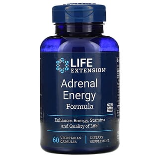Life Extension, Adrenal Energy Formula، عدد 60 كبسولة نباتية