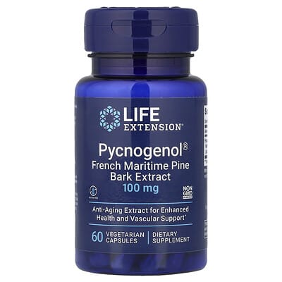 Life Extension, Pycnogenol®, French Maritime Pine Bark Extract, 100 mg, 60 Vegetarian Capsules