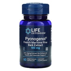 Life Extension, Pycnogenol, экстракт коры французской приморской сосны, 100 мг, 60 вегетарианских капсул
