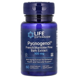 Life Extension, Pycnogenol, Sahil Çamı Kabuğu Ekstresi, 100 mg, 60 Vejetaryen Kapsül