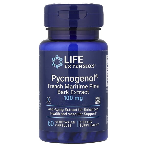 Life Extension, Pycnogenol, 프랑스 해송 껍질 추출물, 100mg, 베지 캡슐 60정